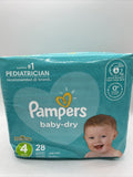 Pampers Baby Dry Diapers #4 22-37 Lb 28 Diapers BUY MORE SAVE & COMBINE SHIPPING