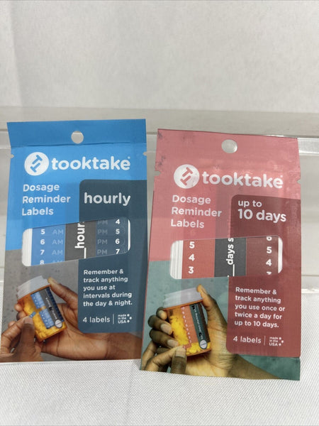 (2) 10 Days Medication Pill Bottle Dosage Reminder 4 Labels Stickers per Pack
