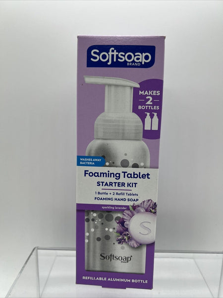 SoftSoap Foaming Starter Kit Lavender 1 Bottle & 2 Refill Tablets Gift Set