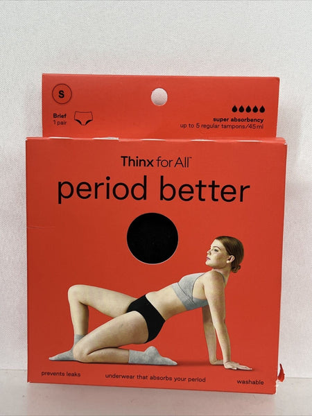 Thinx for All Period Better Super Absorbency Brief Underwear Washable Small S