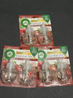 (3) Air Wick Essential Oils Refills Apple Cinnamon Medley Scent 2 Refills