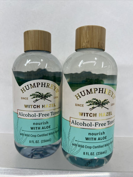(2)  Humphreys Nourish Alcohol - Free Witch Hazel w/ Aloe Toner 8 fl Oz