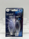 GE  Reveal Decorative HD Light 2 Bulb’s PC:48714 60w Clear Finish