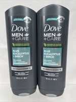 (2) Dove Men+Care Blue Eucalyptus + Birch Relaxing Body + Face Wash 18oz