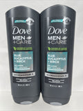 (2) Dove Men+Care Blue Eucalyptus + Birch Relaxing Body + Face Wash 18oz