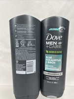 (2) Dove Men+Care Blue Eucalyptus + Birch Relaxing Body + Face Wash 18oz