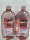 (2) Garnier SkinActive Micellar Cleansing Water Rose & Glycerin 23.7oz HUGE