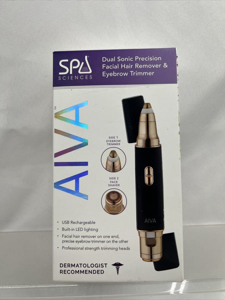Spa Sciences AIVA 2-in-1 Facial Hair Remover & Eyebrow Trimmer - Black Gold