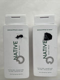 (2) Native Body Wash Eucalyptus & Mint Sulfate /Paraben Free Dye Free - 18oz