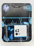 HP #63 Black Ink Cartridge 63 F6U62AN NEW GENUINE