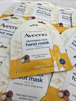 (11) Aveeno Repairing CICA Foot Mask Prebiotic Oat & Shea Butter 1 PairEa 1 Hand
