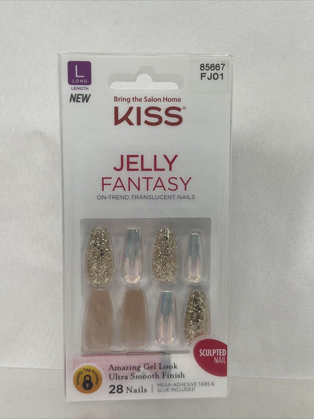 Kiss Jelly Fantasy On-Trend Translucent Long 28 Nails Iridescent  FJ01 85667