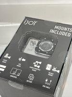 NEW  iJoy ARIZE Waterproof Action Camera, 1080p/720p/30fps, Rechargeable Battery