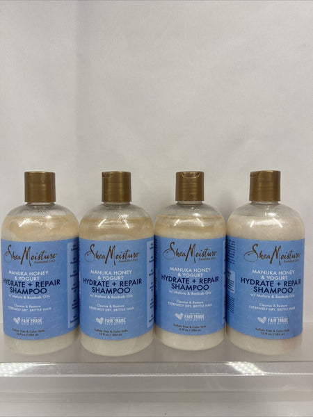 (4) Shea Moisture Manuka Honey & Yogurt Hydrate & Repair Shampoo 13 oz