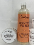 (4) Shea Moisture Coconut & Hibiscus Illuminating Body Wash Face Lotion GIFT SET