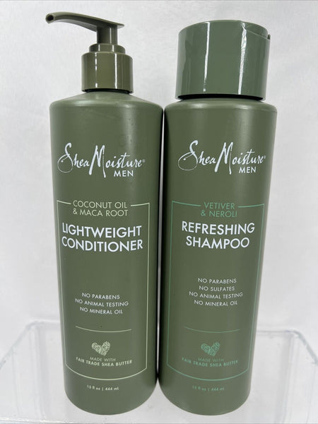 (2) Shea Moisture Men 15oz Refreshing Shampoo & Conditioner ￼ COMBINE SHIP!￼