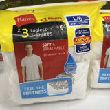 (2) Mens L Hanes Tagless TShirts 3 Pack White 46-48”Comfort Soft Wicking 2135D3