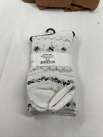 Wild Flowers 9-11sz LADIES One SIZE White Grey Print Trouser CREW SOCKS 617AP