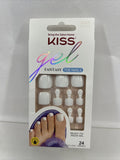 Kiss Gel Fantasy Toe Nails White 24ct 87605 Ready-To-Wear Gel, FCT01