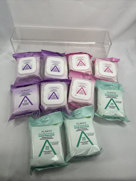 (11) Almay Longwear Micellar Makeup Remover Cleansing Towelette 25ea Wipes