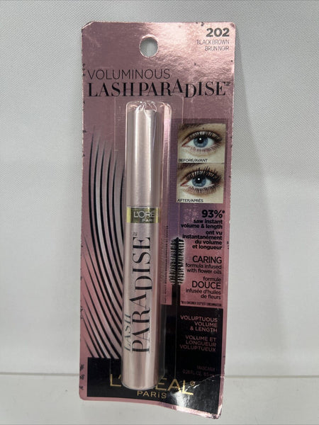 LL'Oréal 202 Black Brown Voluminous Lash Paradise Mascara Washable COMBINE SHIP