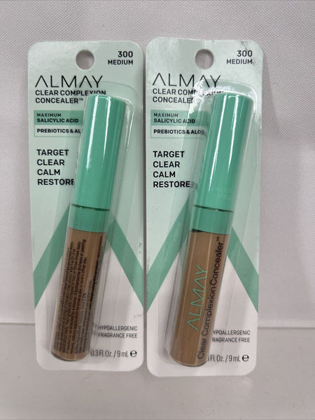 (2) 300 Medium Almay Clear Complexion Target Concealer Salicylic Acid Calm