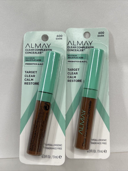 (2) 600 Dark Almay Clear Complexion Target Concealer Salicylic Acid COMBINESHIP