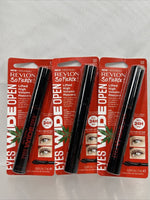 (3) #101 Blackest Black Revlon So Fierce! Eyes Wide Open Mascara 24 H Wear