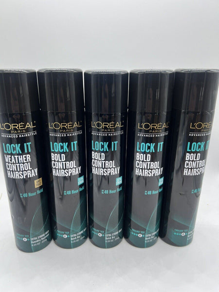 (5) Loreal Lock it Bold Control Hair Spray Weather QuickDry Extra Strong Hold #4