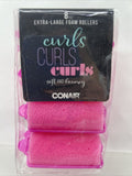 Conair PINK Extra Large Foam Hair 8 Rollers Soft Bouncy Curler COMBINE SHIPPING