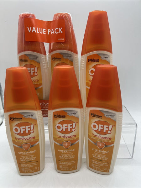 (6) Off! Familycare Insect Repellent IV Unscented Pump Aloe Repel Mosquito 6oz￼