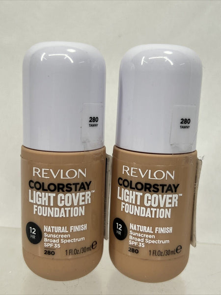 (2) Revlon 280 Tawny ColorStay Light Cover Liquid Foundation 1oz