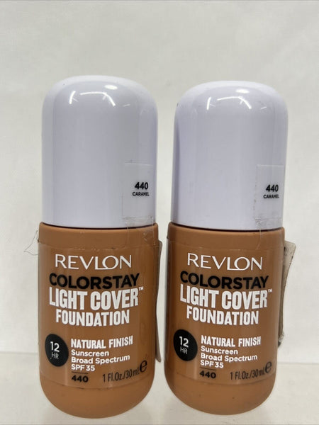 (2) Revlon 440 Caramel ColorStay Light Cover Liquid Foundation 1ozCOMBINE SHIP