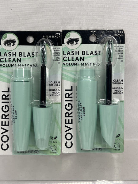 (2) COVERGIRL 795/805 Pitch Black Lash Blast Clean Volume Mascara