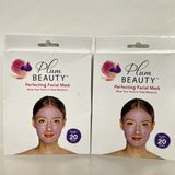 (2) PLUM BEAUTY PERFECTING FACIAL MASK REUSABLE Face Serum Eye Silicone Wrap