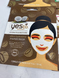 (29) Yes To Coconut Hydrating Paper Coffee Peel Off  Mask Singles