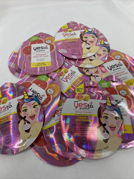 (13) Yes To Grapefruit VitaminC Glow Boosting Unicorn Peel-Off Mask Singles
