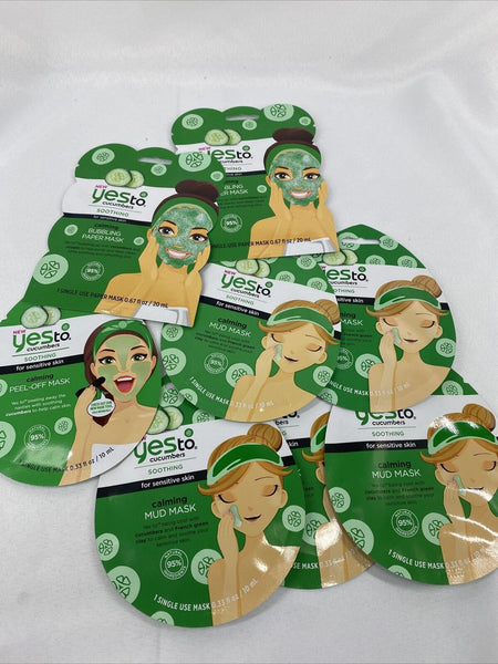 (8) Yes to Cucumbers Soothing Calming 5 Mud Mask sensitive + Bubbling + Peel Off