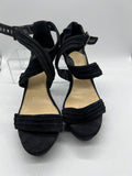 9.5 Gianni Bini Black Glittery Strap Sandal 4” High Heel Open Toe Platform Sling