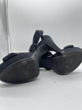 9.5 Gianni Bini Black Glittery Strap Sandal 4” High Heel Open Toe Platform Sling
