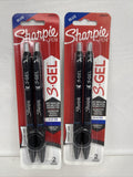 (4) Sharpie S-Gel Blue Ink 0.7 Grip Retractable Gel Pen 2 pk COMBINE SHIP!