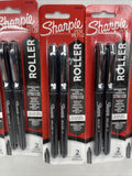 (5) Sharpie 2093200 Black Retractable Needle Point Tip Rollerball Pen 2pk 10ttl