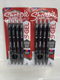 (2) Sharpie S-Gel Black Blue Red Ink .7 Grip Retractable Gel Pen 4pk COMBINESHIP