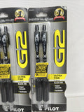 (3) PILOT BLACK G2 Premium Gel Roller Ball Pen Ultra Fine Point Ink 0.38mm 2pk
