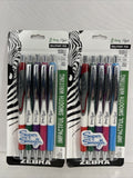 (2) Zebra Pen Z-Grip Flight Ballpoint Pen Bold Point 1.2mm Assorted Colors  5Pk