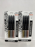 (2) Zebra Metallic Brush Pen Medium Point Shimmering Ink Gold S 3pk COMBINE SHIP
