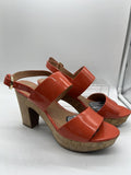 9M Franco Sarto a7967s1801 Coral & Cork Sandal High Heel Open Toe Platform Sling
