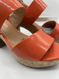 9M Franco Sarto a7967s1801 Coral & Cork Sandal High Heel Open Toe Platform Sling