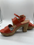 9M Franco Sarto a7967s1801 Coral & Cork Sandal High Heel Open Toe Platform Sling