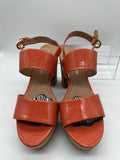 9M Franco Sarto a7967s1801 Coral & Cork Sandal High Heel Open Toe Platform Sling
